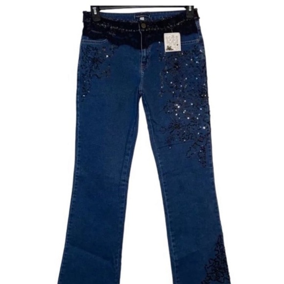 Vintage Haven Bleu Embellished Jeans NWT size 6 - Picture 1 of 7